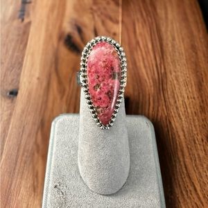 Rhodonite Solid Sterling Silver Ring